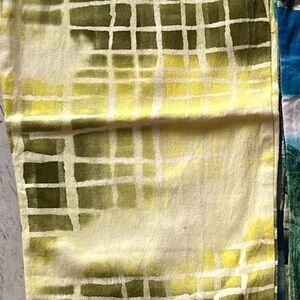 Carla Kop Paris Abstract Yellow and Green Patterned Fabric